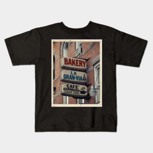 Bakery / Cafe Espresso La Gran Via - Store sign in Sunset Park, Brooklyn, NYC Kids T-Shirt